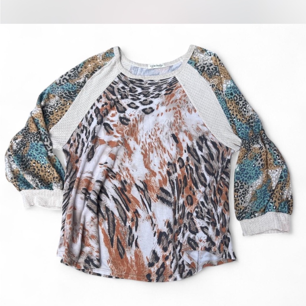 Leopard Print Raglan Sleeve Top